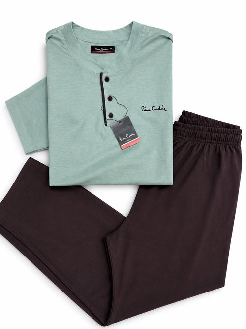 Pyjama Homme en Coton Premium – Manches Courtes & Pantalon Long | Confort Léger – Pierre Cardin
