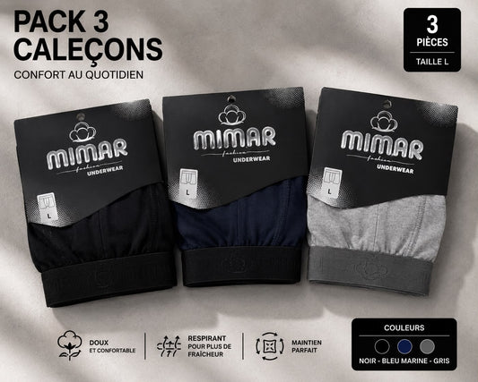 Pack de 3 Caleçons Homme Premium – Doux, Respirants & Confortables