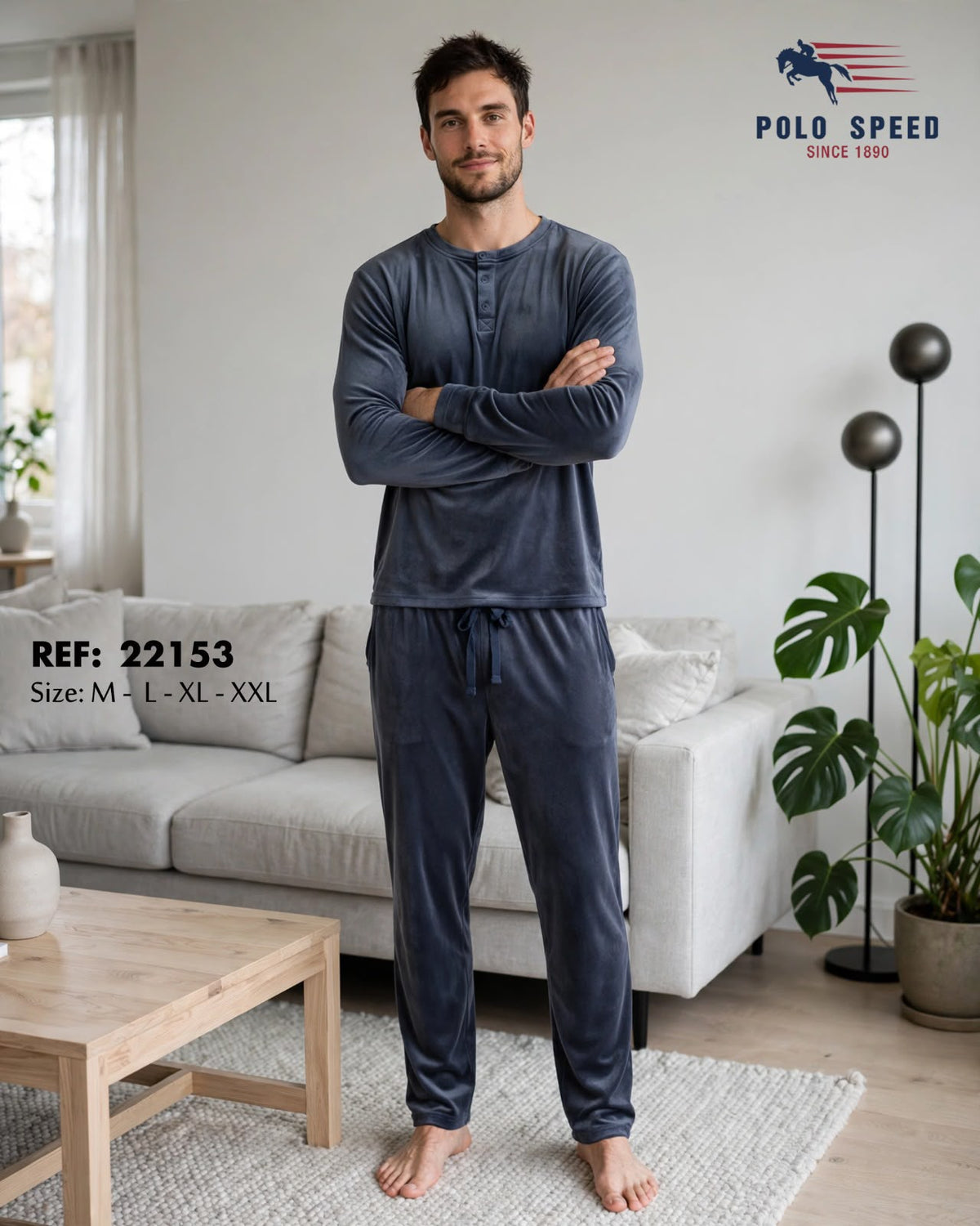 Pyjama Homme Élégant et Confortable – Manches Longues