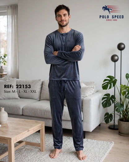 Pyjama Homme Élégant et Confortable – Manches Longues