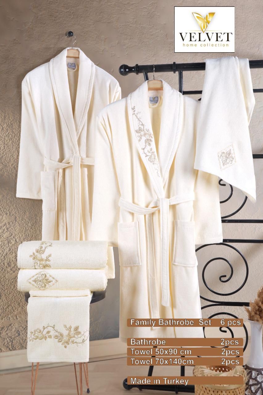 Peignoir 3 Pièces – 100% Coton 🇹🇷