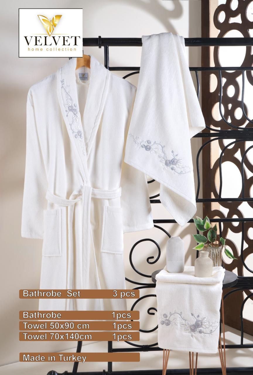 Peignoir 3 Pièces – 100% Coton 🇹🇷
