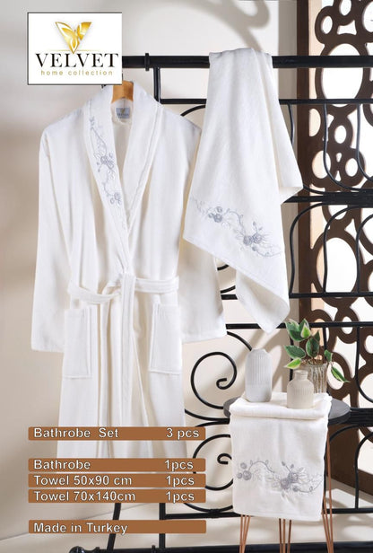 Peignoir 3 Pièces – 100% Coton 🇹🇷
