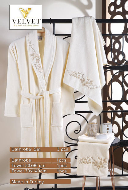 Peignoir 3 Pièces – 100% Coton 🇹🇷