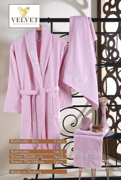 Peignoir 3 Pièces – 100% Coton 🇹🇷