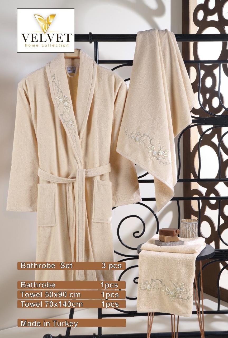 Peignoir 3 Pièces – 100% Coton 🇹🇷