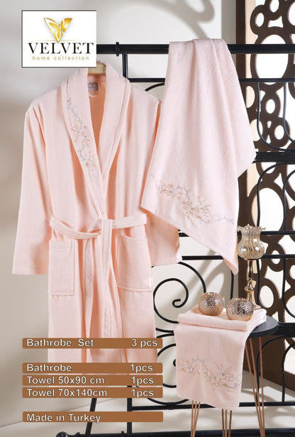 Peignoir 3 Pièces – 100% Coton 🇹🇷