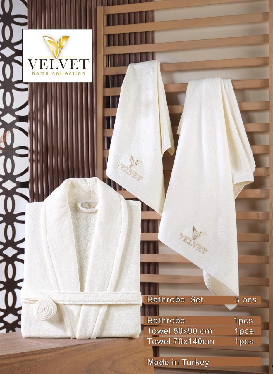 Peignoir 3 Pièces – 100% Coton 🇹🇷