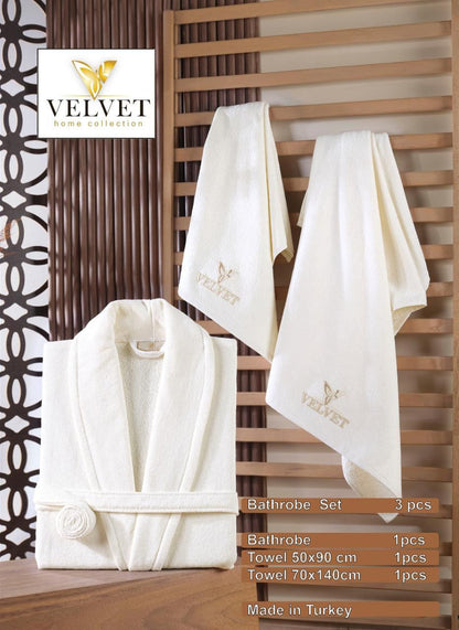 Peignoir 3 Pièces – 100% Coton 🇹🇷