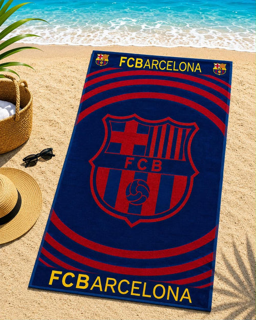 Serviette de Plage FC Barcelona – Grande Taille | Ultra Douce & Absorbante