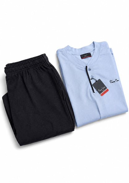Pyjama Homme en Coton Premium – Manches Courtes & Pantalon Long | Confort Léger – Pierre Cardin